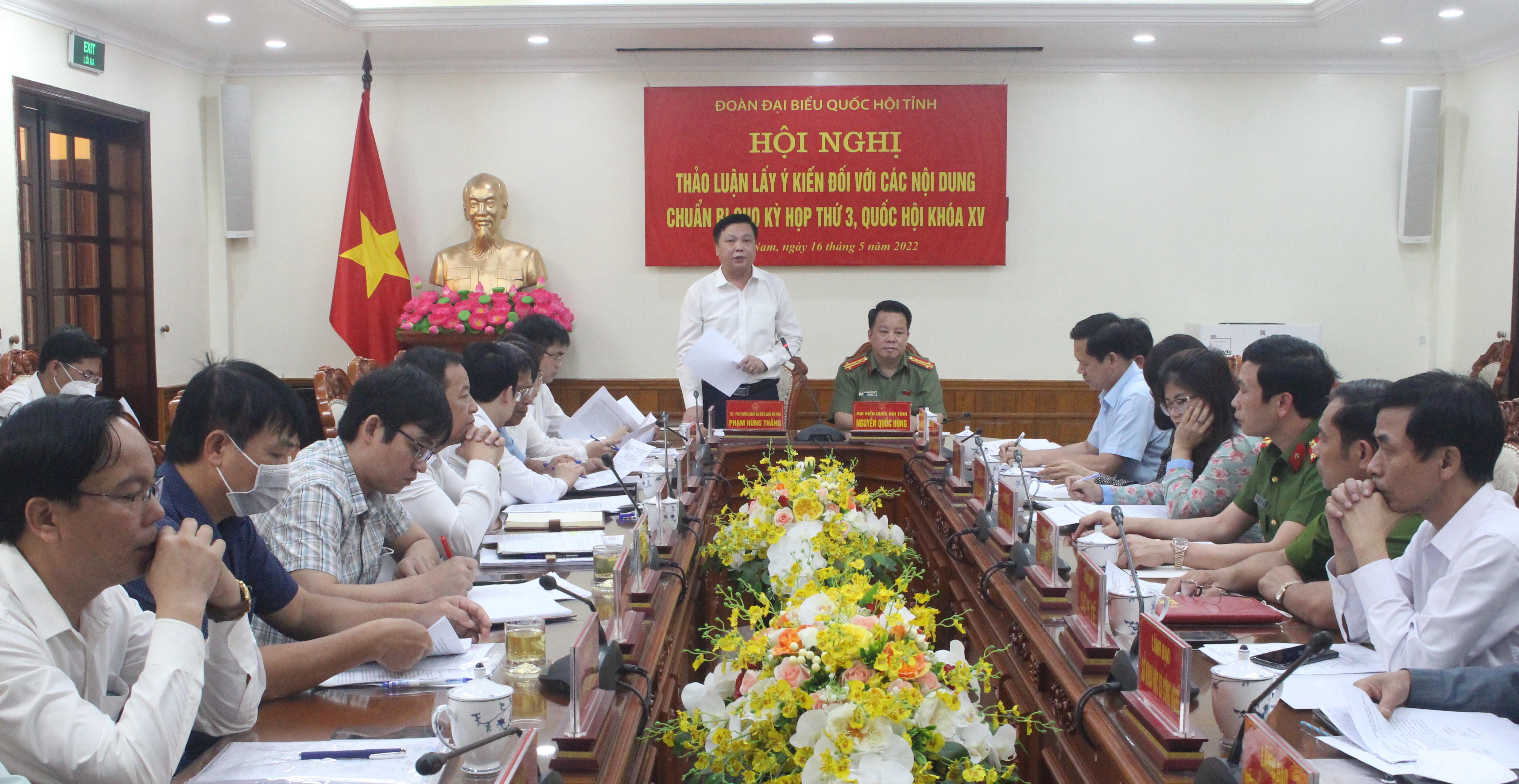 Đoàn ĐBQH tỉnh Hà Nam tổ chức hội nghị lấy ý kiến đối với các nội dung trình kỳ họp thứ 3, Quốc hội khóa XV